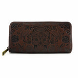 Loungefly Skull Sugar Brown Zip Around Wallet - Radar Toys