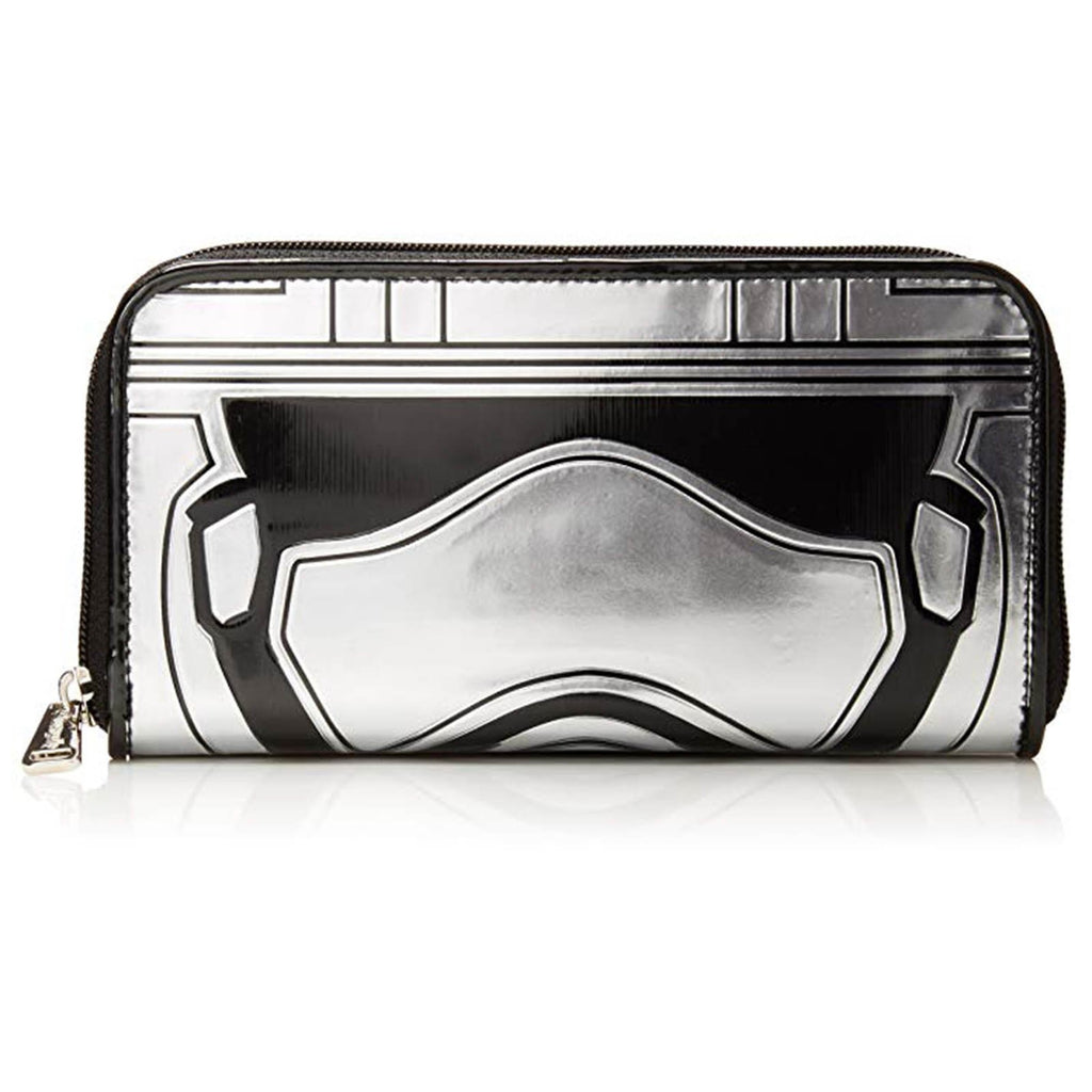 Loungefly Star Wars Captain Phasma Silver Metallic Zip Around Wallet