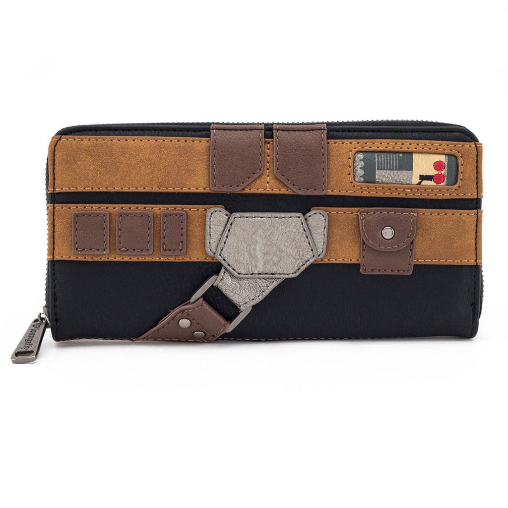 Loungefly Star Wars Han Solo Black Brown Zip Around Wallet