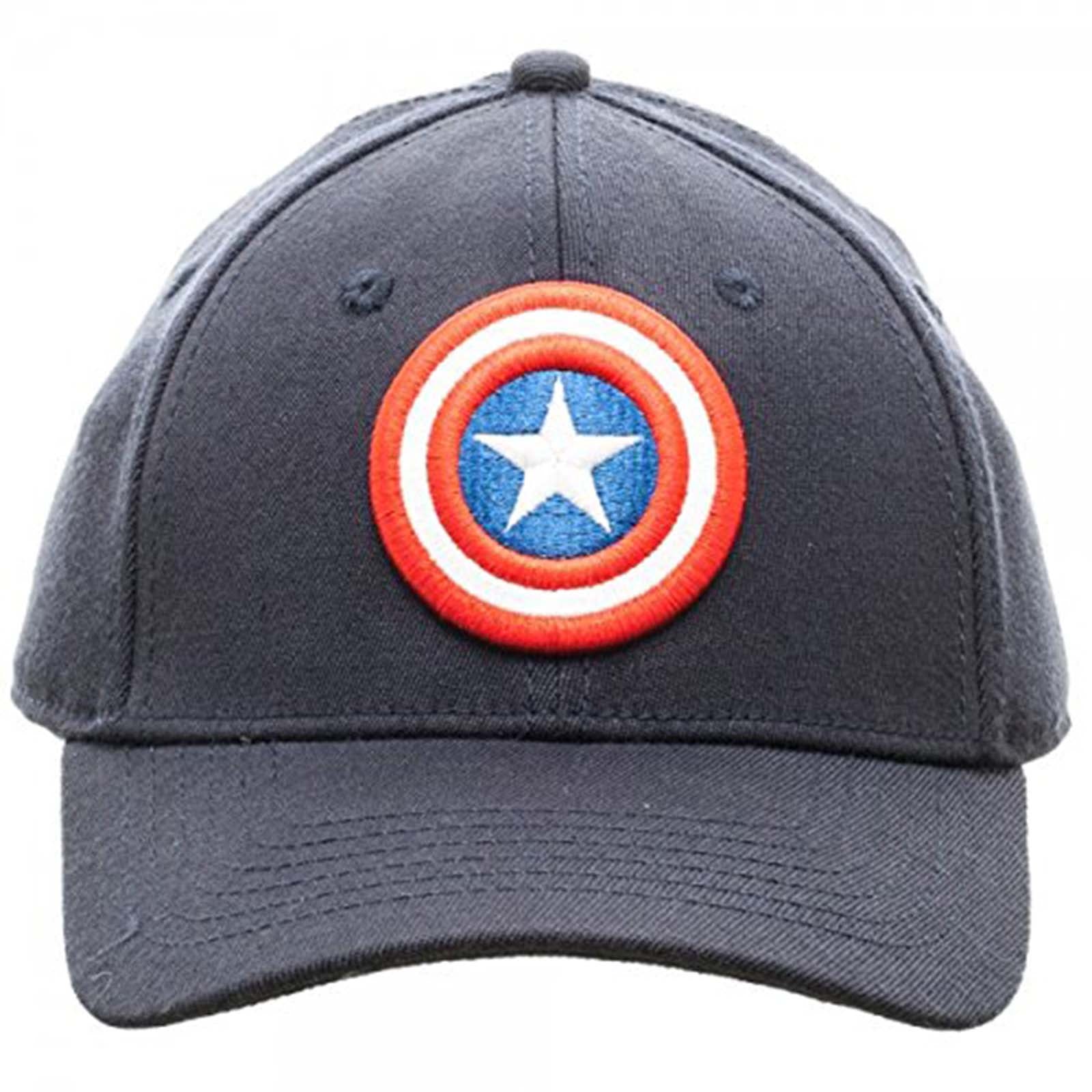 Captain America Shield Logo Rhinestone Stainless Steel Band Ring - UB - Alloy/Metal
