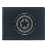 Marvel Captain America Black Metal Badge Bi-Fold Wallet - Radar Toys