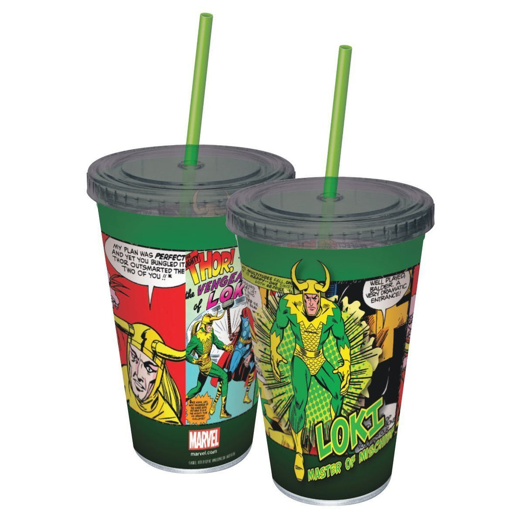 Marvel Comics Loki Panel Acrylic 16 oz. Travel Cup