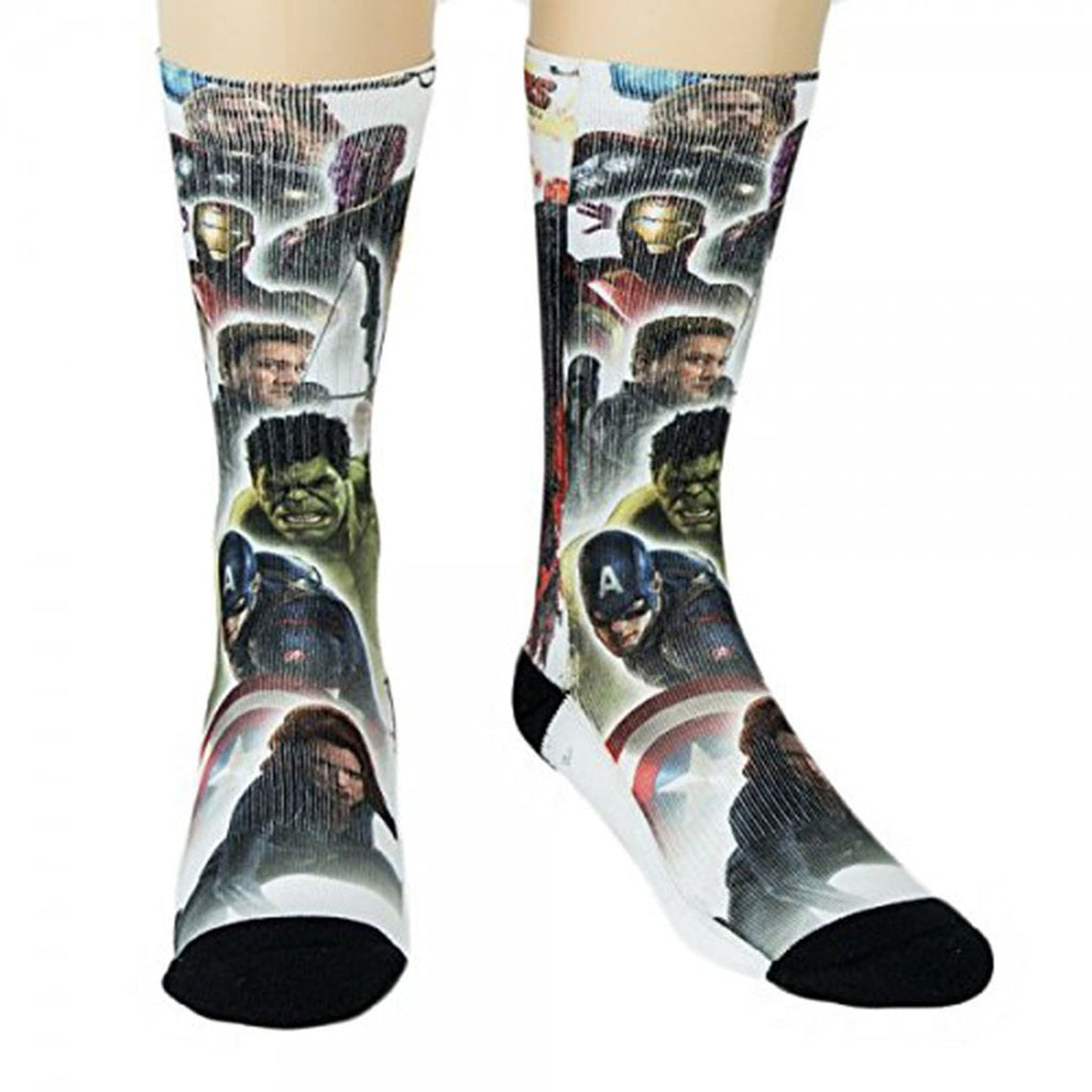Marvel Comics The Avengers Sublimated Character Crew Socks