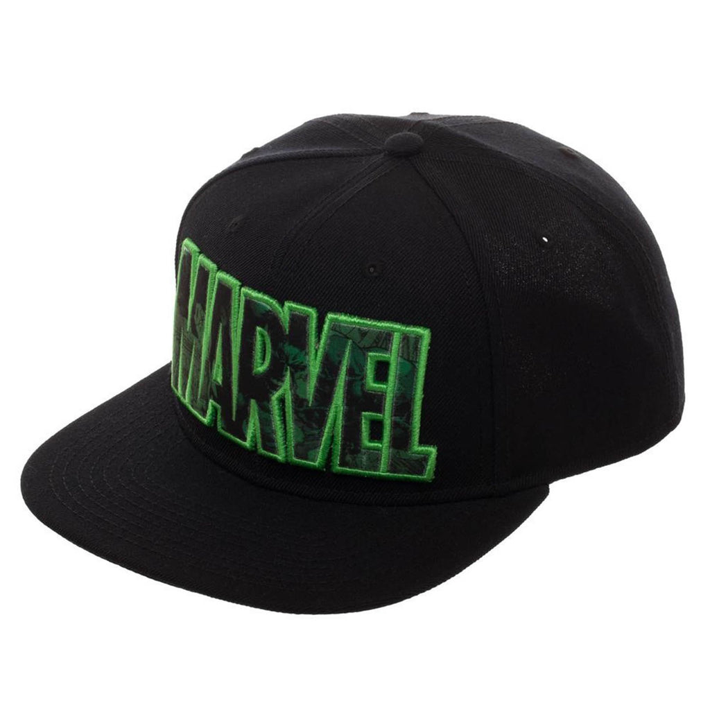 Marvel Green Hulk Logo Black Snapback Hat