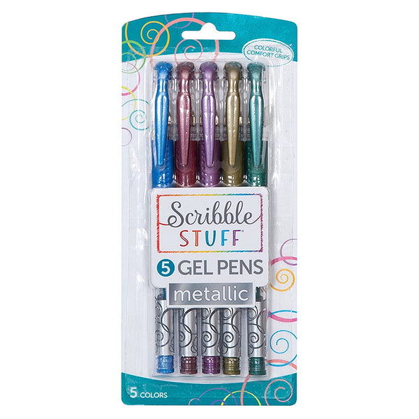 Mattel Scribble Stuff Metallic 5 Count Gel Pens | Radar Toys