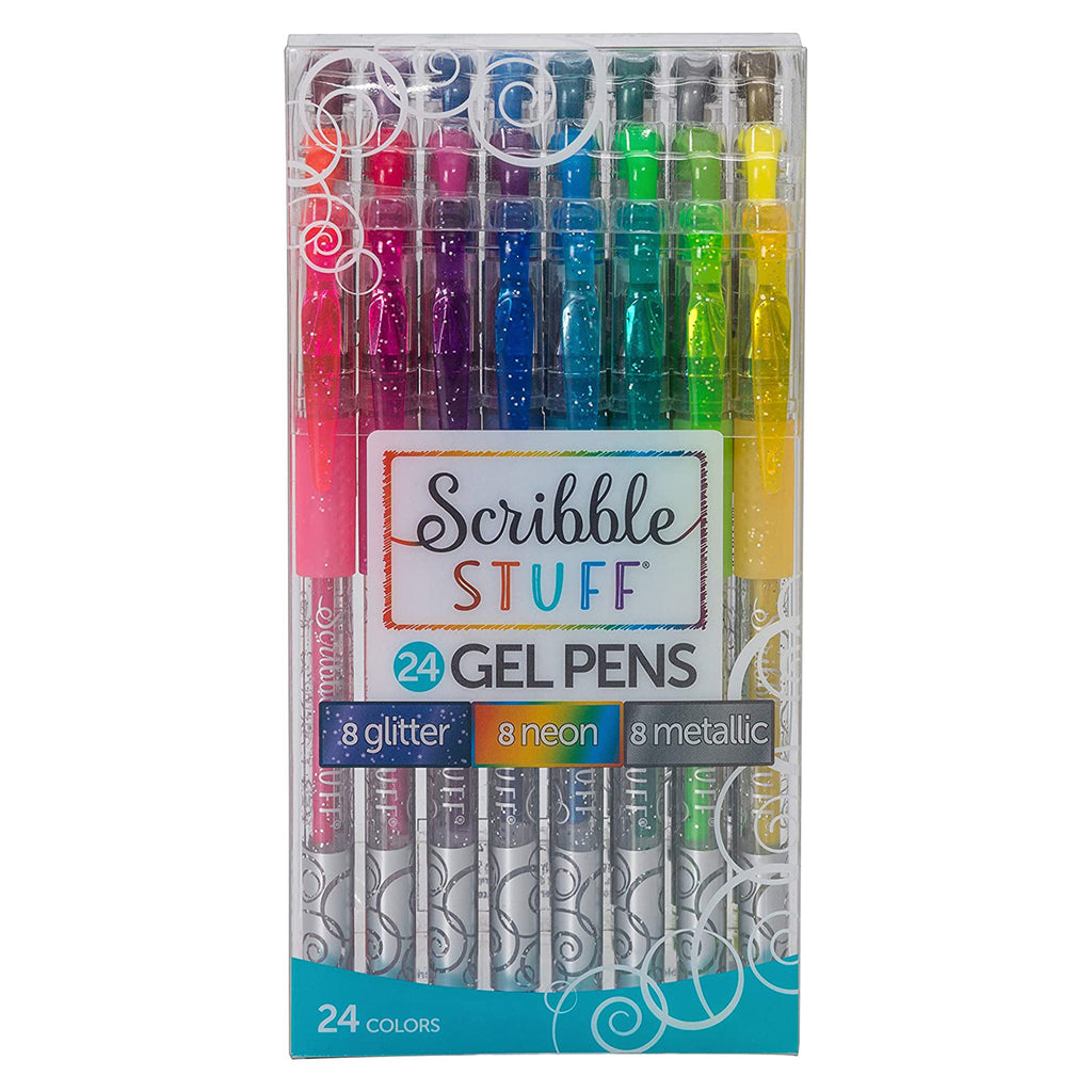 Mattel Scribble Stuff Metallic Neon Glitter 24 Count Gel Pens