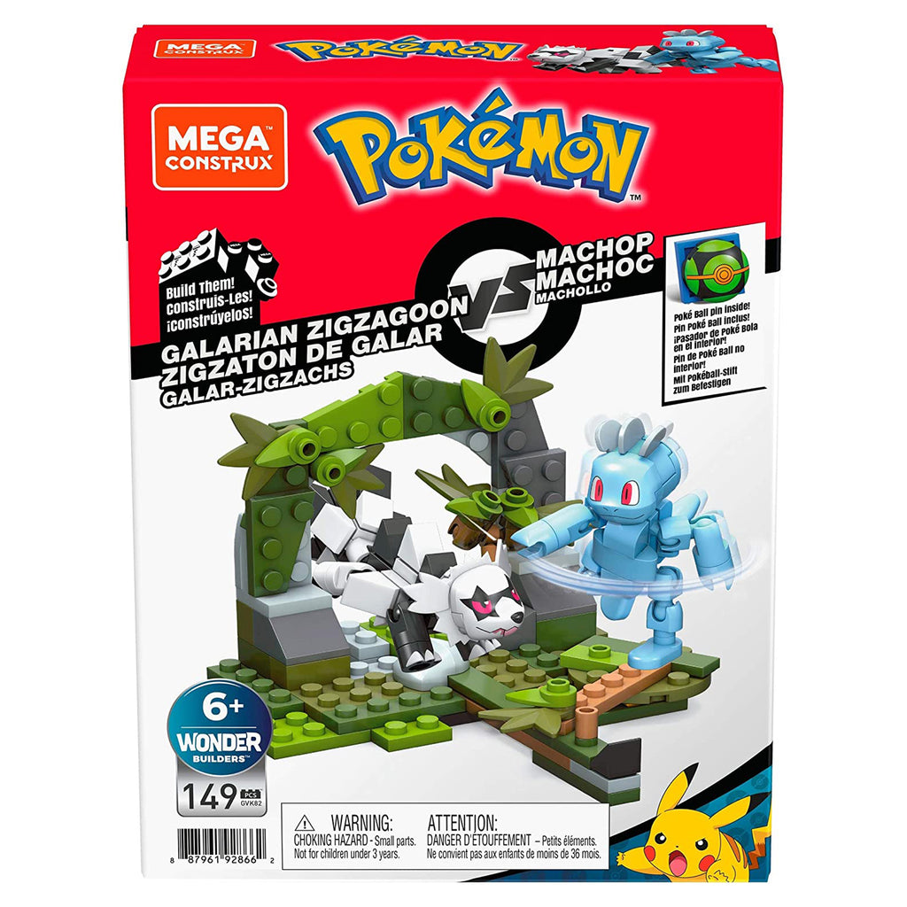 Mega Construx Pokemon Galarian Zigzagoon Vs Machop Building Set - Radar Toys
