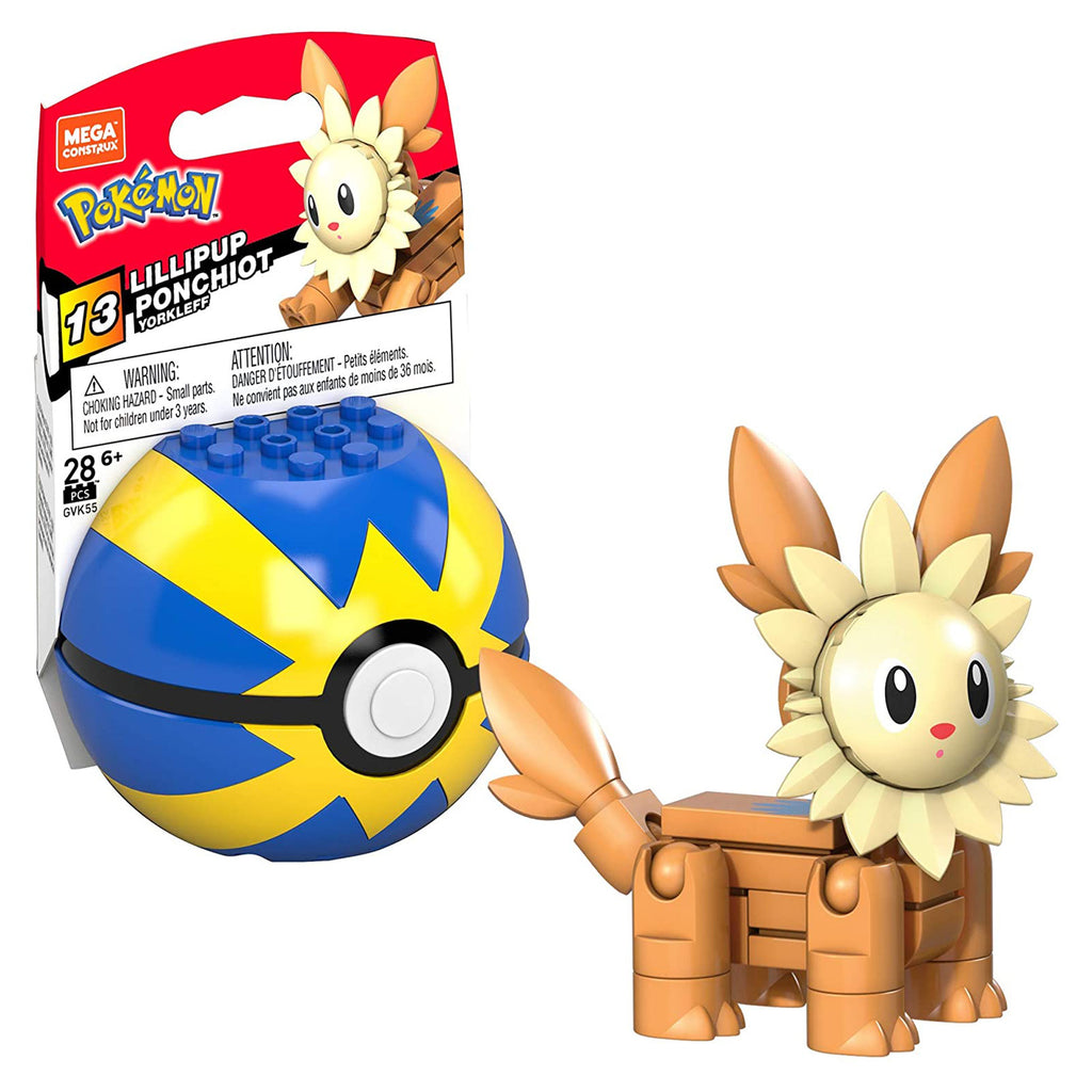 Mega Construx Pokemon Lillipup Poke Ball Building Set