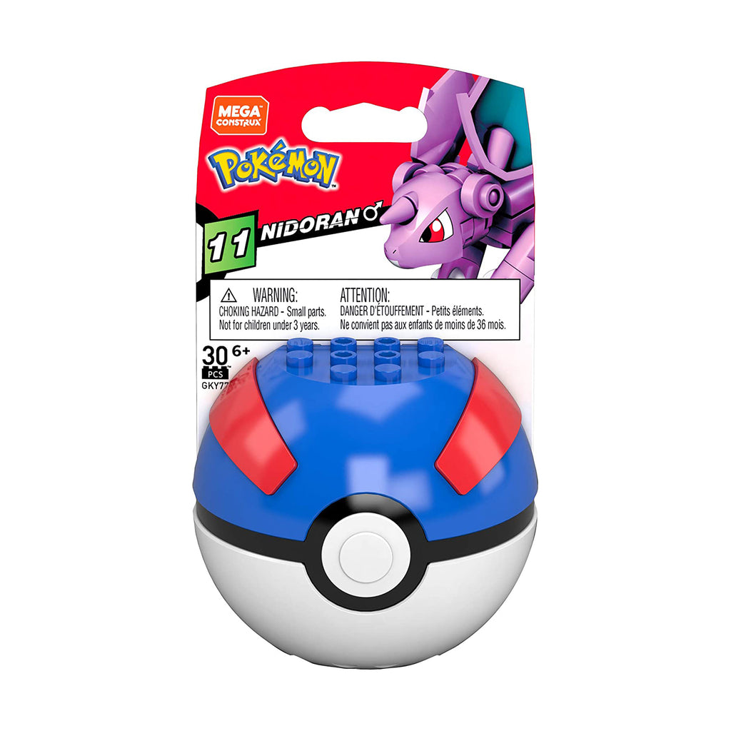Mega Construx Pokemon Nidoran Poke Ball Building Set