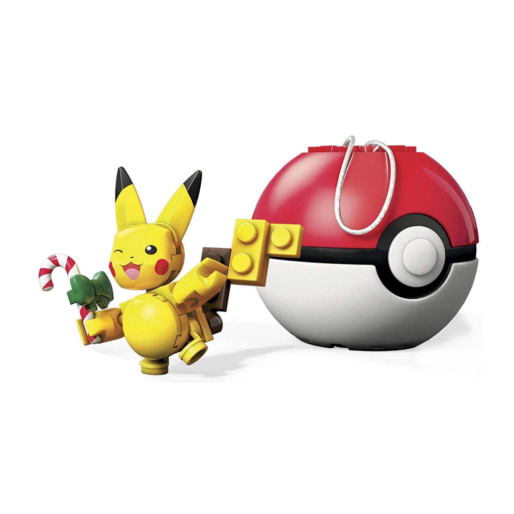 Mega Construx Pokemon Pikachu Candy Cane Poke Ball Building Set - Radar Toys