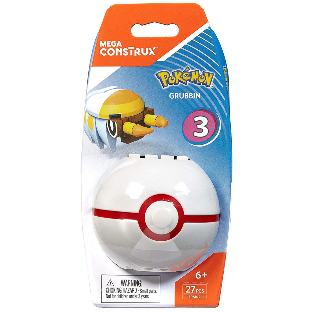 Mega Construx Pokemon Pokeball Grubbin Building Set - Radar Toys