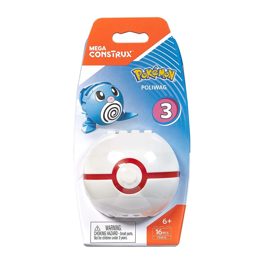 Mega Construx Pokemon Pokeball Poliwag Building Set | Radar Toys