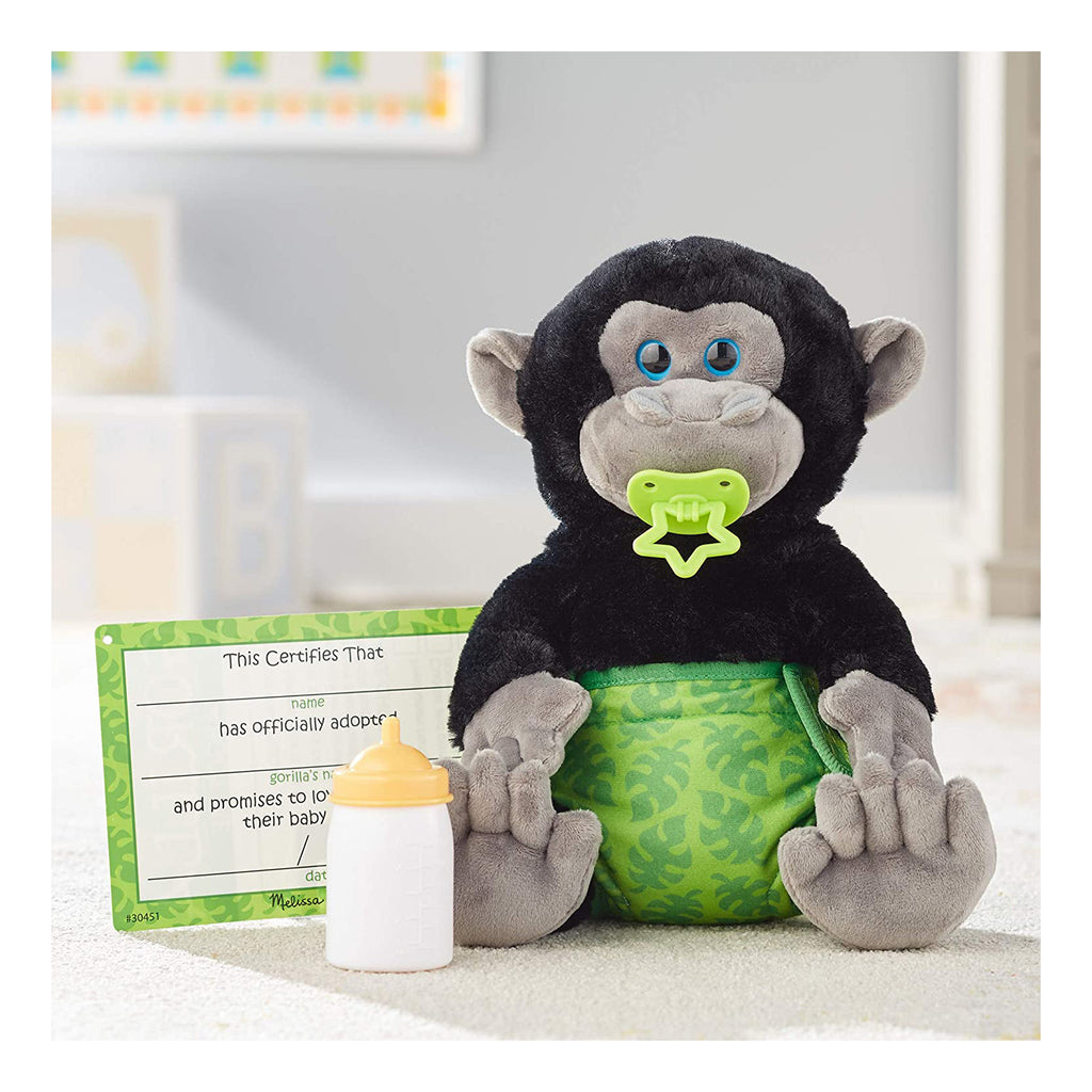 Melissa And Doug Feed Change & Comfort Baby Gorilla 9 Inch Plush Figure 30451