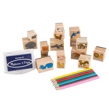 Melissa And Doug Animals Wooden Stamp Set - Radar Toys
