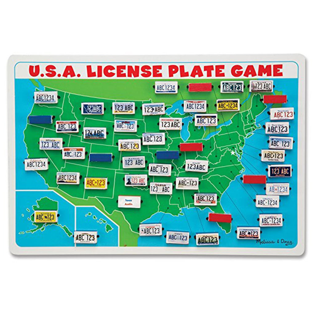 Melissa And Doug Flip To Win USA License Plate Wooden Game