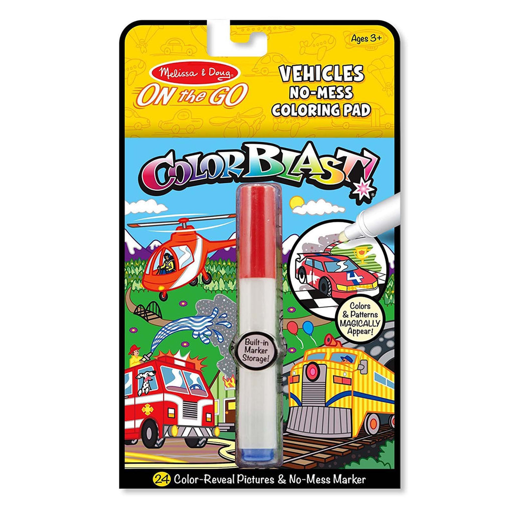 Melissa And Doug On The Go Color Blast Vehicles Coloring Pad - Radar Toys