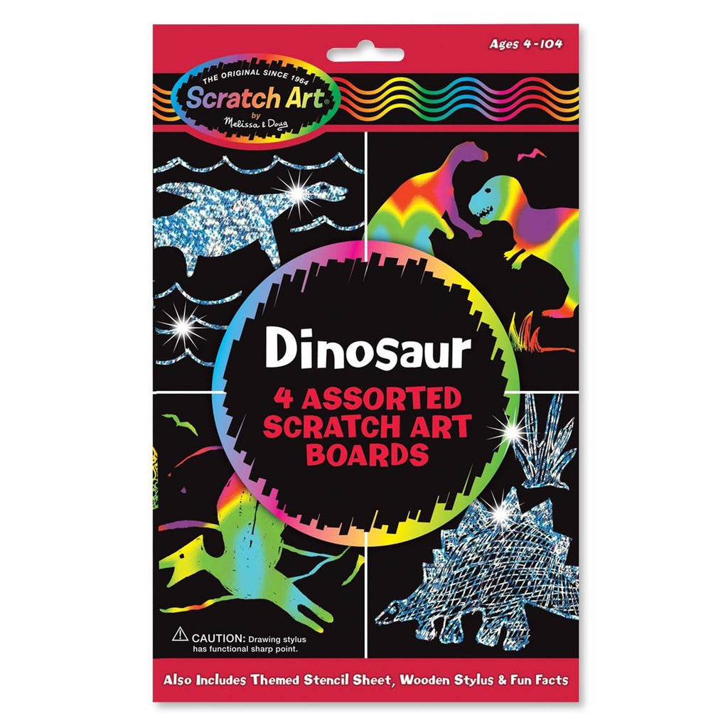 Melissa And Doug Scratch Art Dinosaur Pack Set