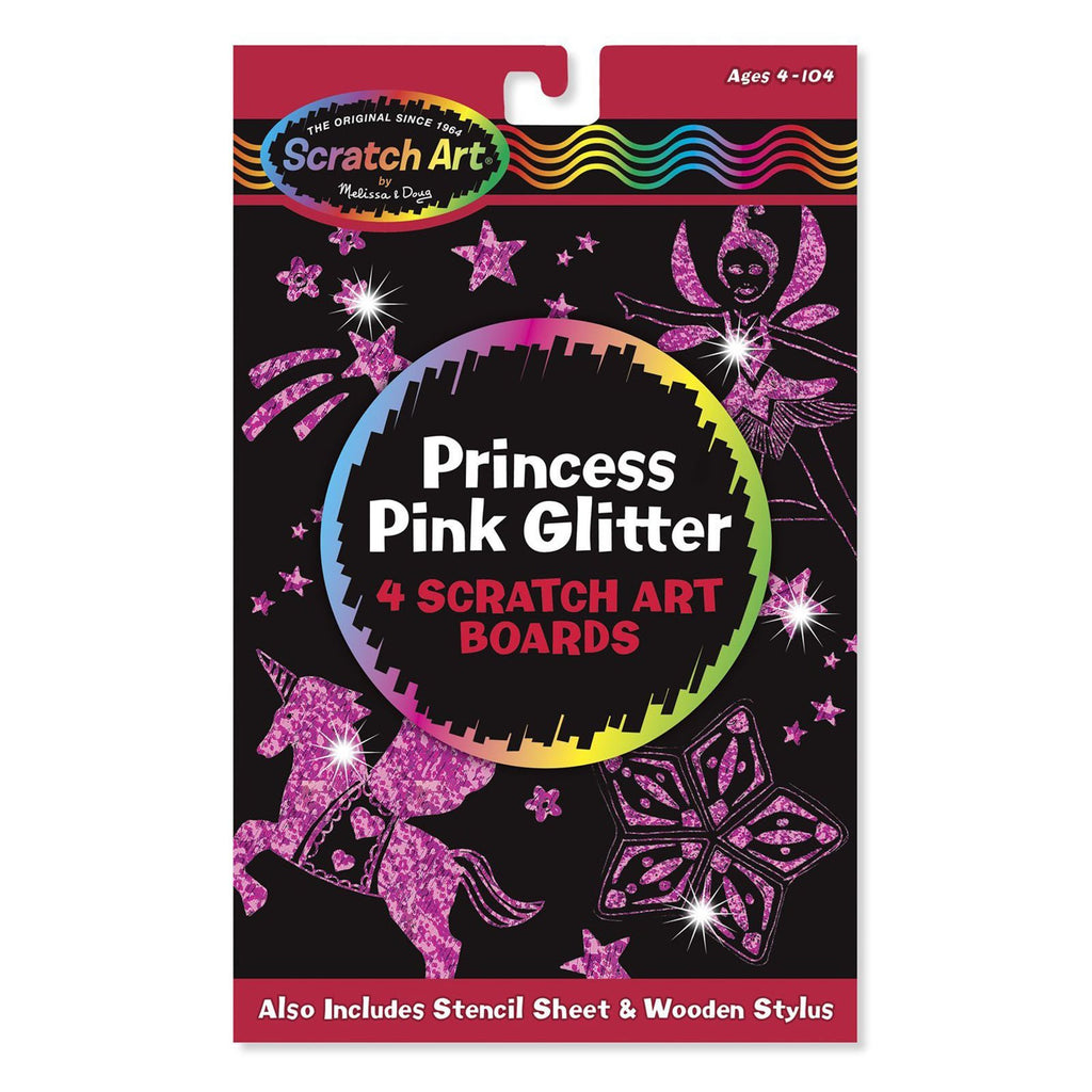 Melissa And Doug Scratch Art Princess Pink Glitter Pack Set