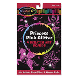 Melissa And Doug Scratch Art Princess Pink Glitter Pack Set - Radar Toys