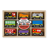Melissa And Doug Wooden 8 Piece Train Cars Set - Radar Toys