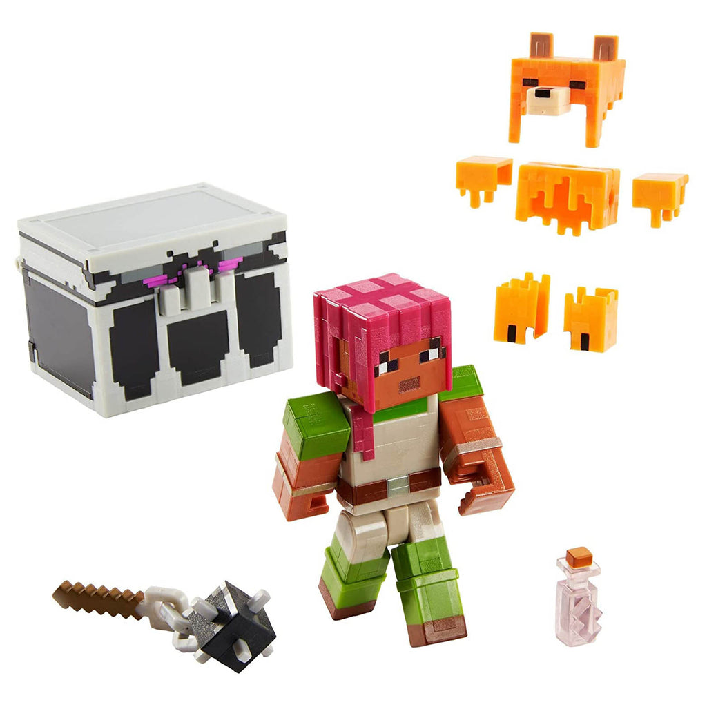 Minecraft Dungeons Deluxe Fox Armor Battle Chest Action Figure Set