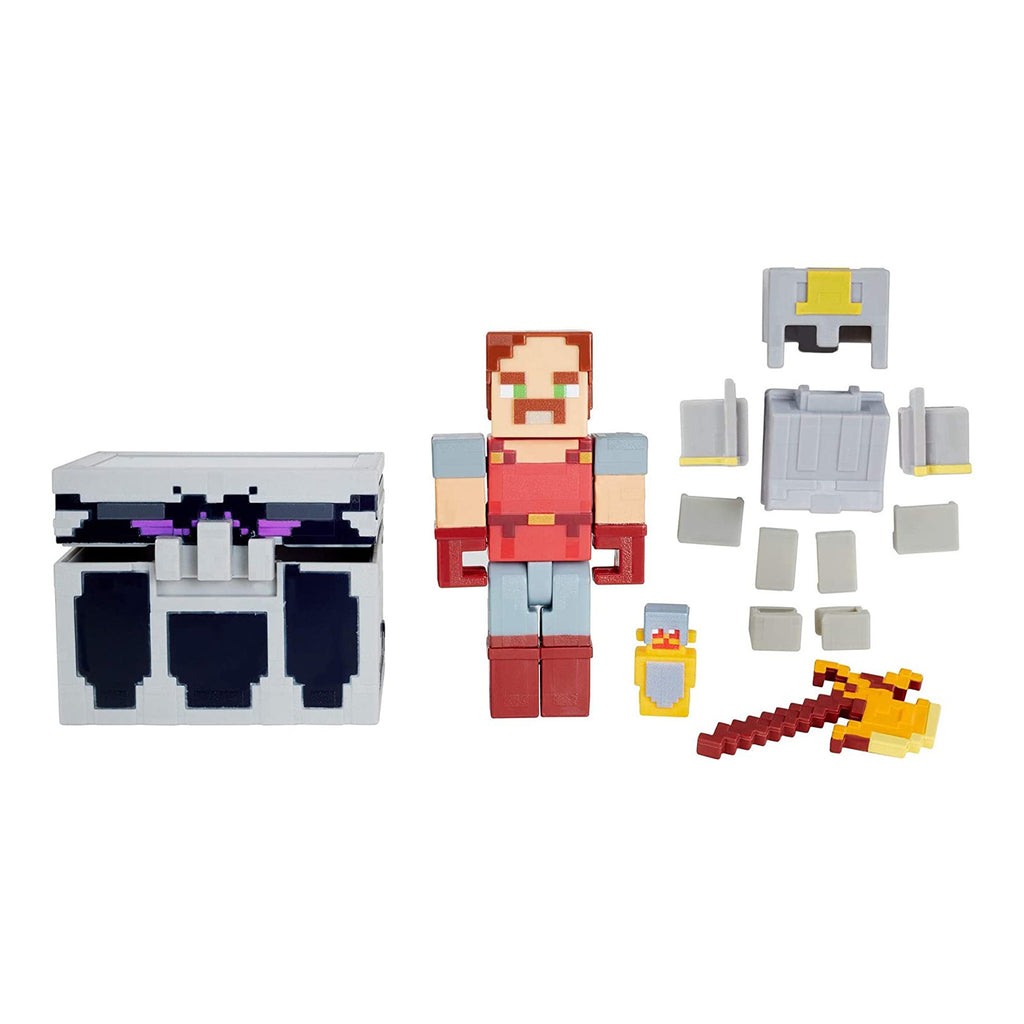 Minecraft Full Metal Armor Battle Chest Action Figure Set