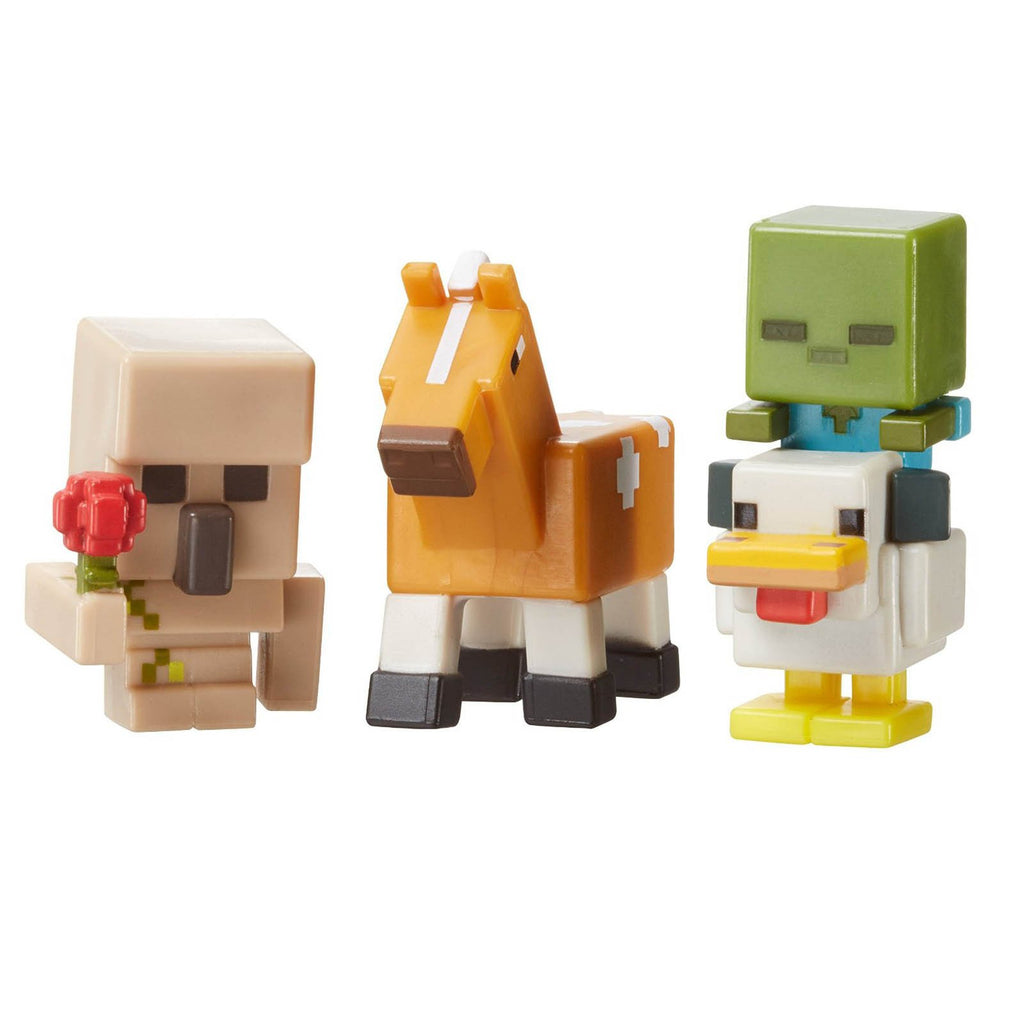 Minecraft 5 Ice Series Golem Chicken Zombie Horse Mini Figures 3 Pack