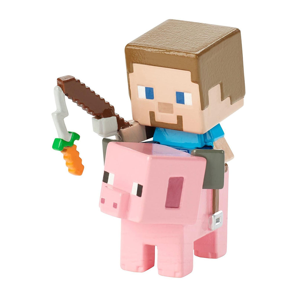 Minecraft Deluxe Steve On Saddled Pig Mini Figure