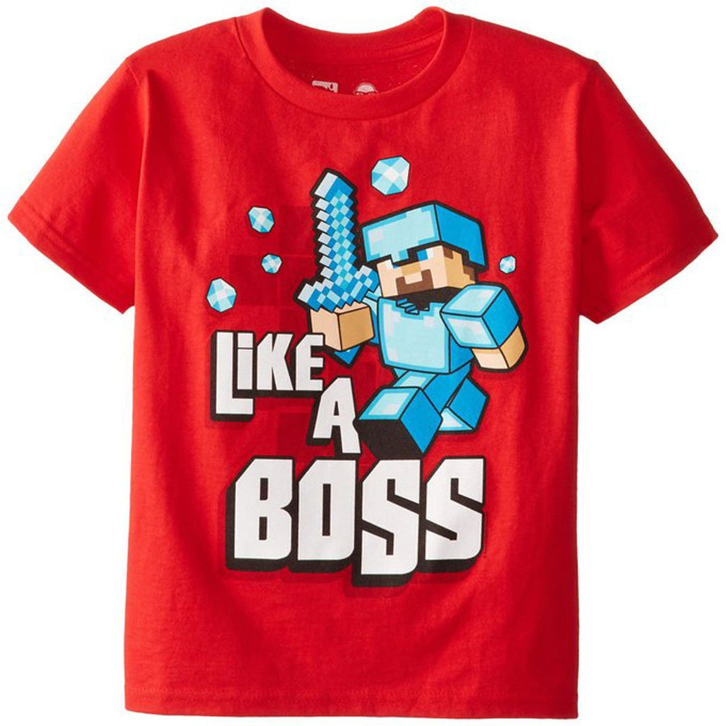 Minecraft Like A Boss Youth Tee Shirt
