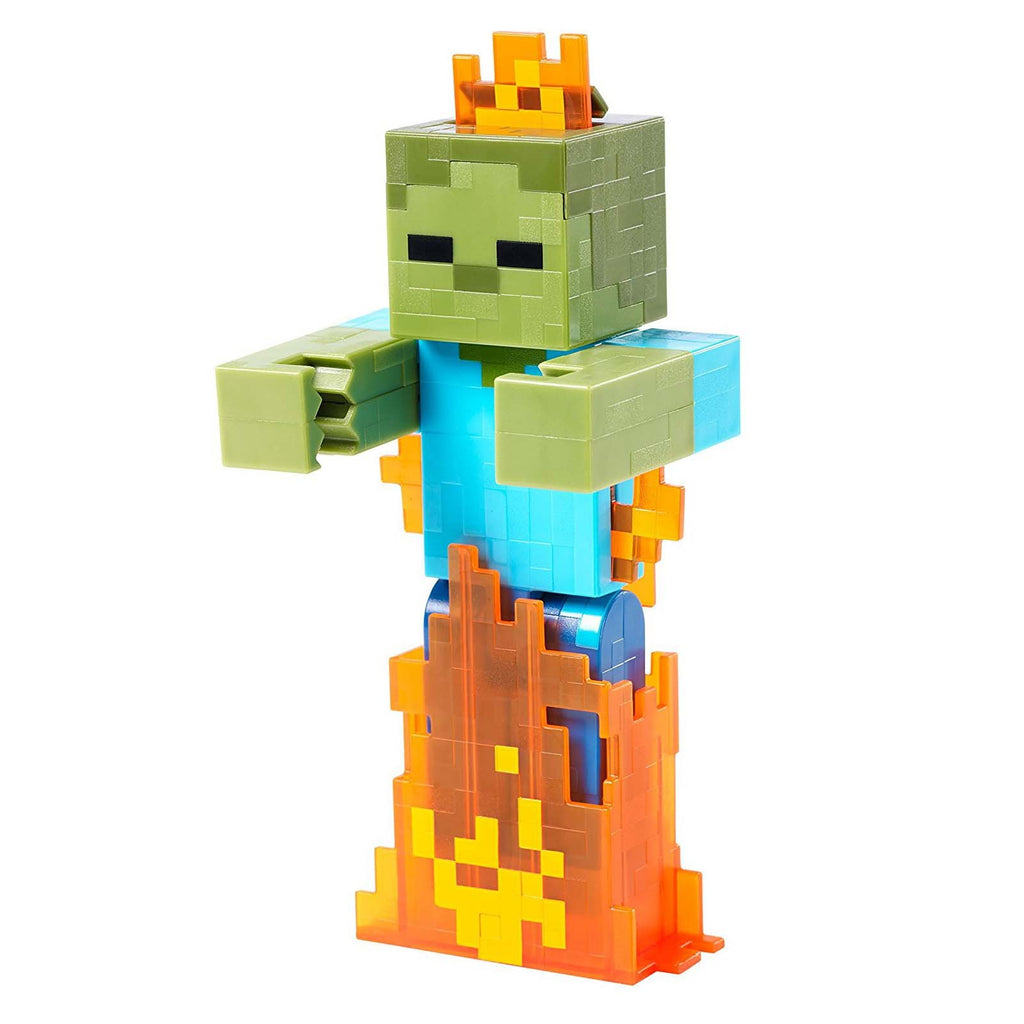 Minecraft Zombie In Flames 5 Inch Action Figure