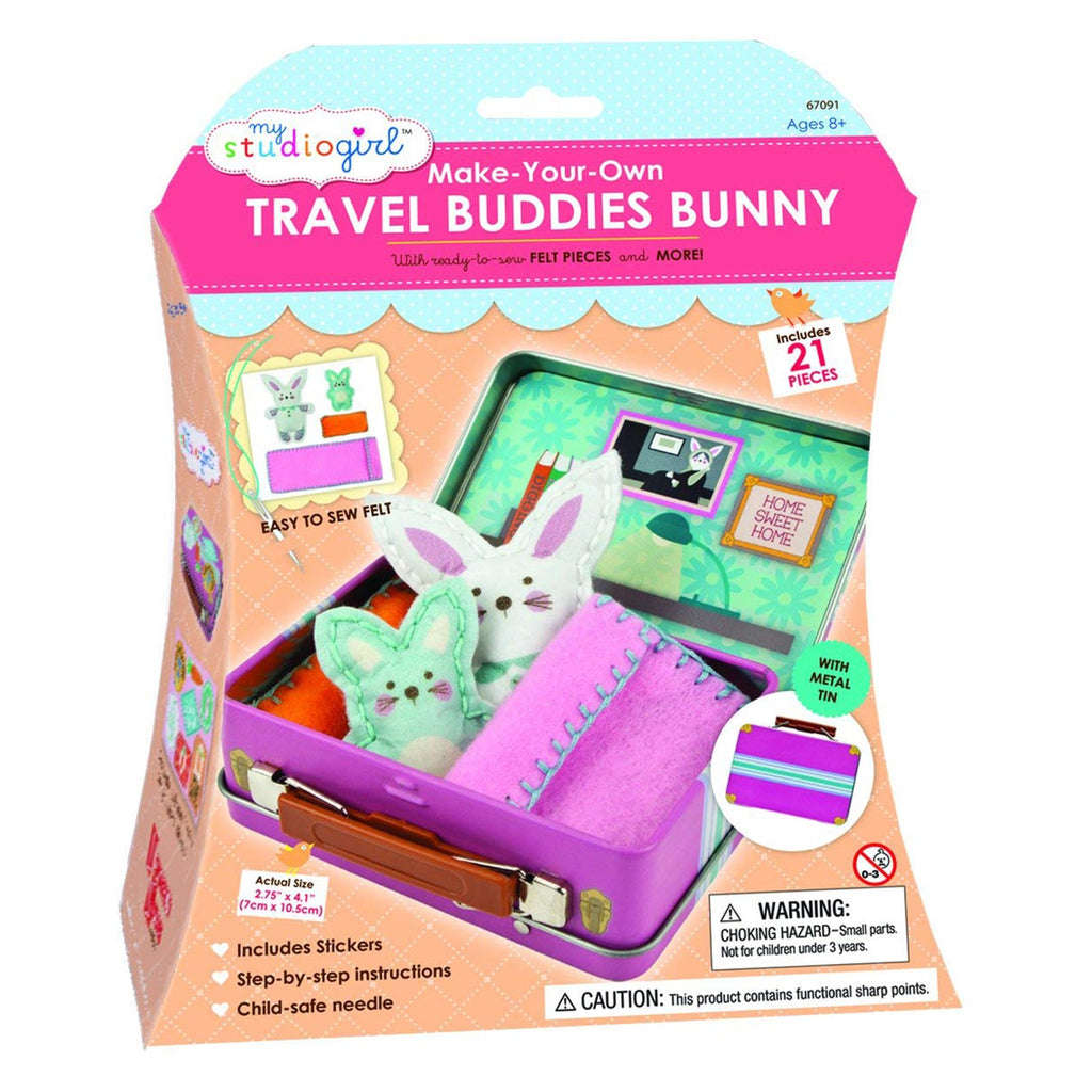 My Studio Girl Make Your Own Travel Buddies Bunny Sew Set