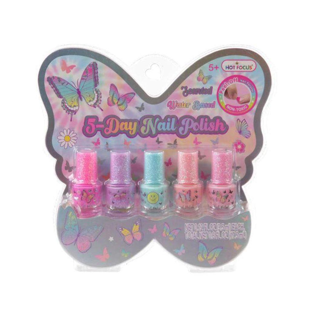 Hot Focus 5 Day Nail Polish Tie Dye Butterfly Set
