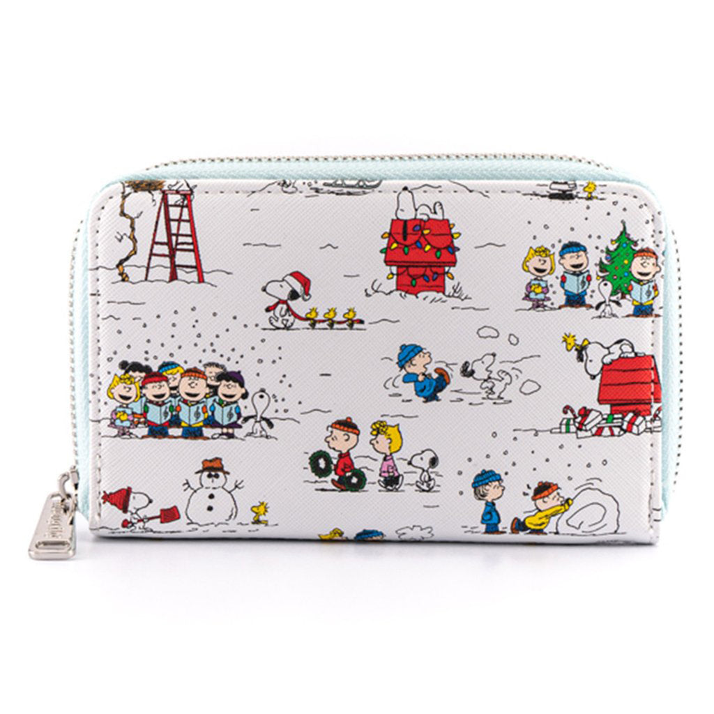 Loungefly Peanuts Happy Holidays All Over Print Zip Around Wallet