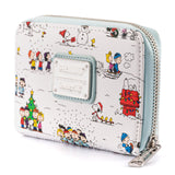 Loungefly Peanuts Happy Holidays All Over Print Zip Around Wallet - Radar Toys