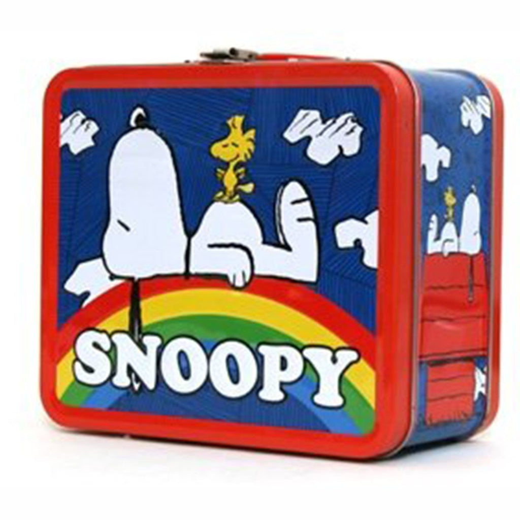 Peanuts Snoopy Woodstock On Rainbow Metal Lunch Box