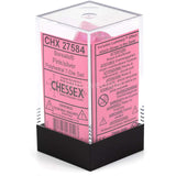 Chessex 7 Set Polyhedral Dice Borealis Pink Silver Luminary CHX27584 - Radar Toys