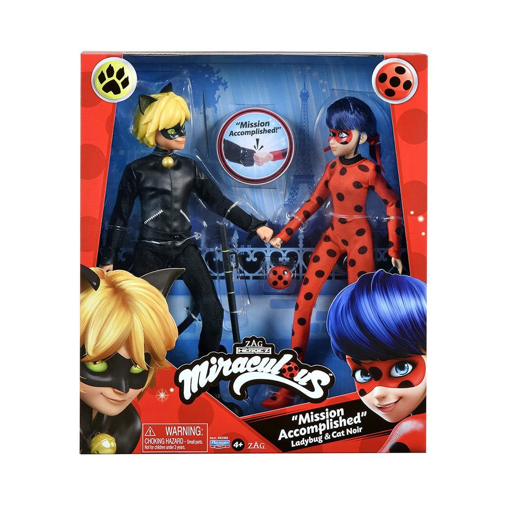 Playmates Lady Bug Cat Noir Mission Accomplished Doll Set