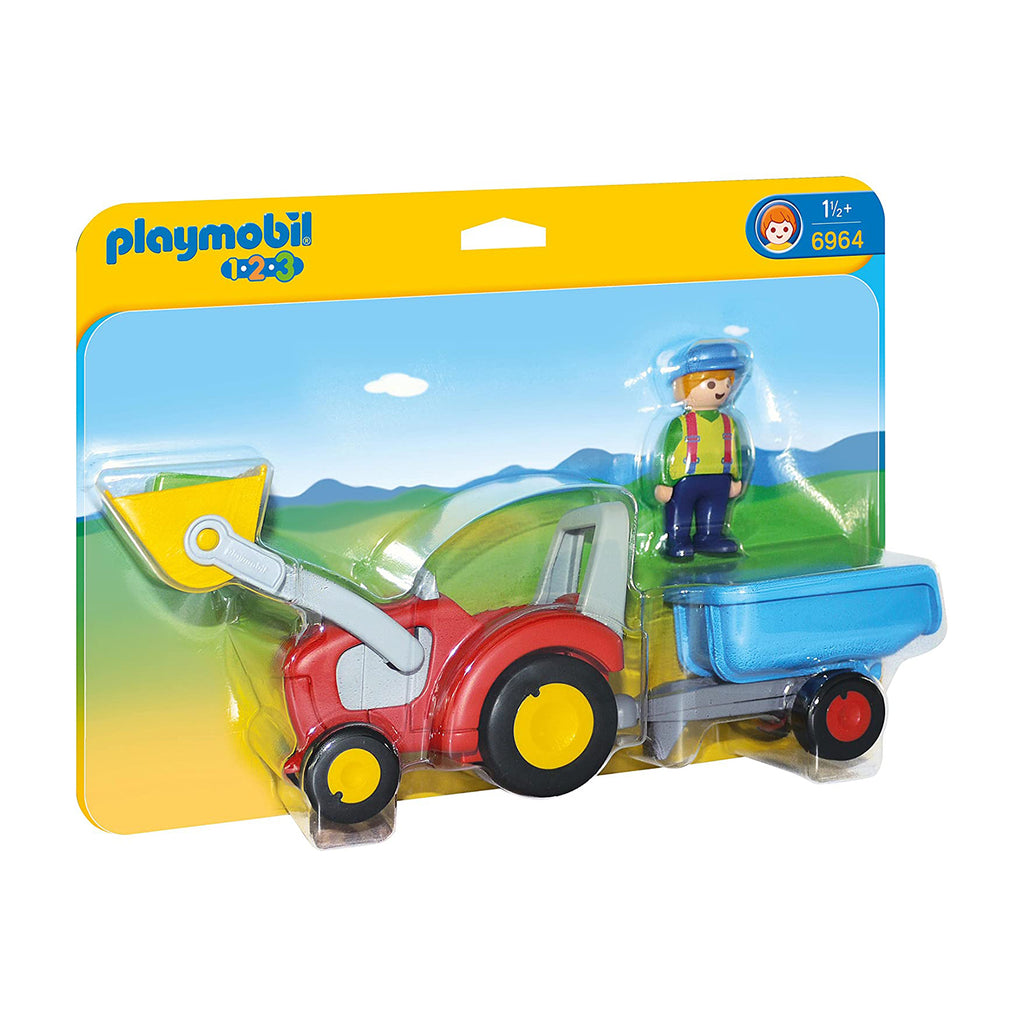 Playmobil 123 Tractor With Trailer Building Set 6964 - Radar Toys