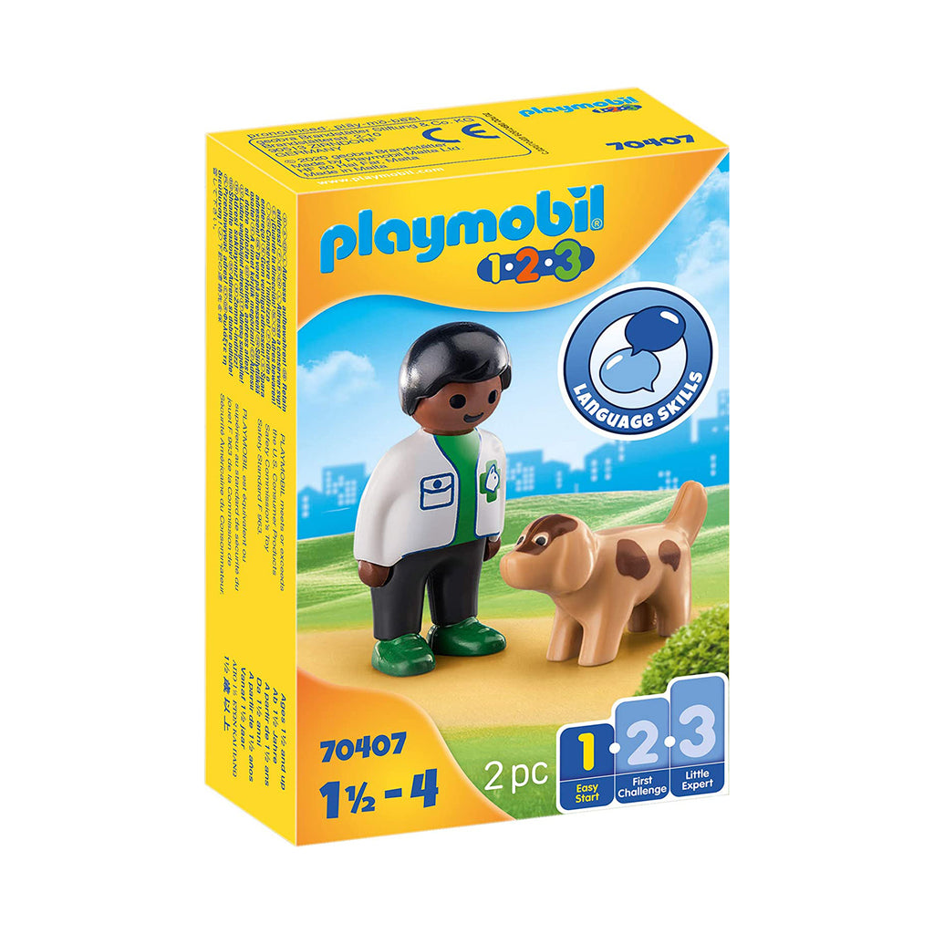 Playmobil 123 Vet With Dog Building Set 70407