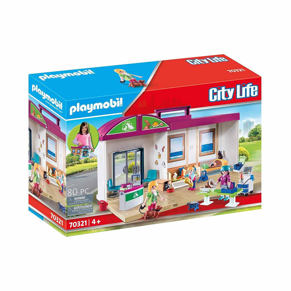 Playmobil City Life Take Along Pet Clinic Building Set 70321