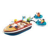 Playmobil Family Fun Speedboat With Tube Riders Building Set 70091 - Radar Toys