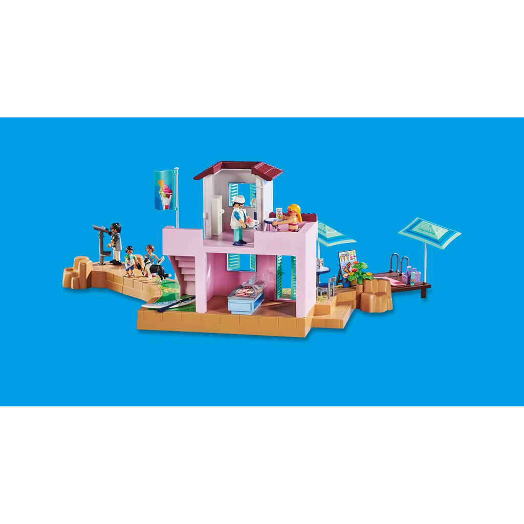 Playmobil Family Fun Waterfront Ice Cream Shop Building Set 70279 - Radar Toys