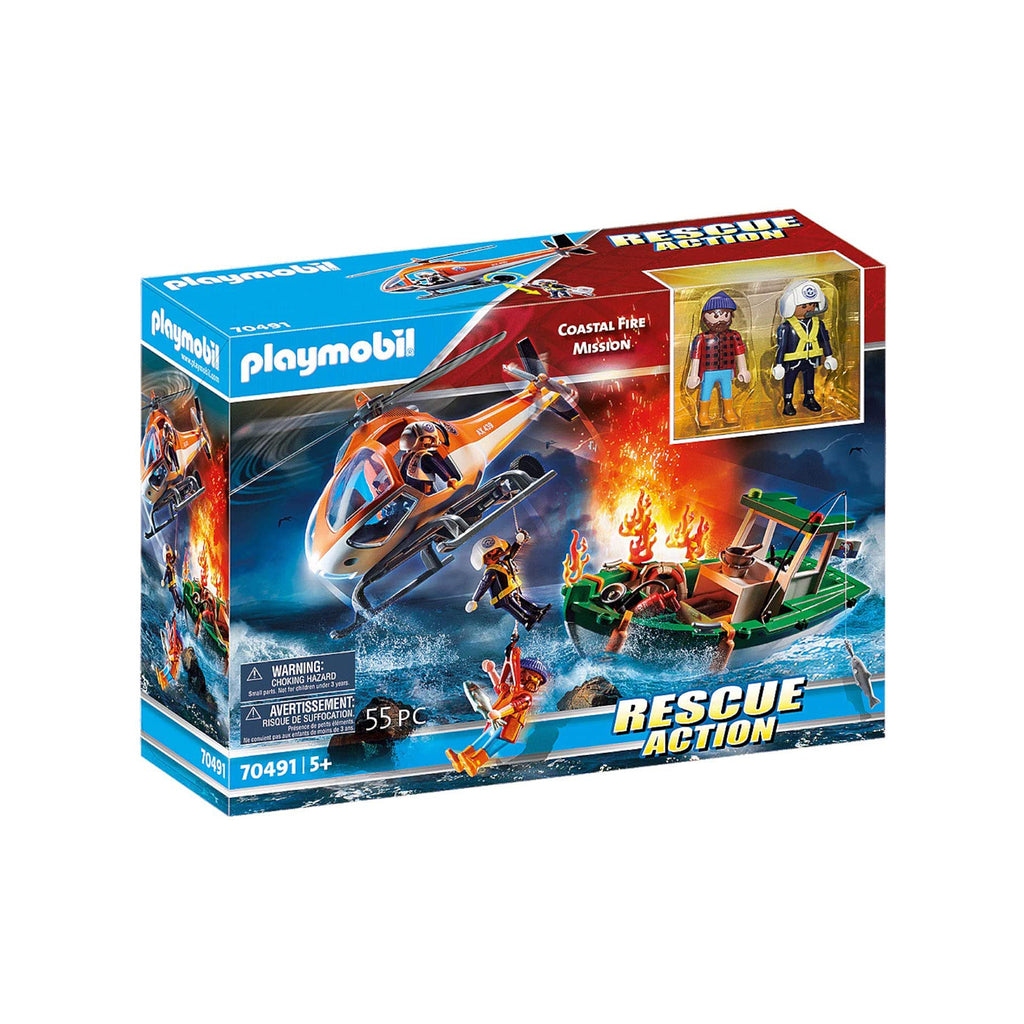 Playmobil Rescue Action Coastal Fire Mission Building Set 70491