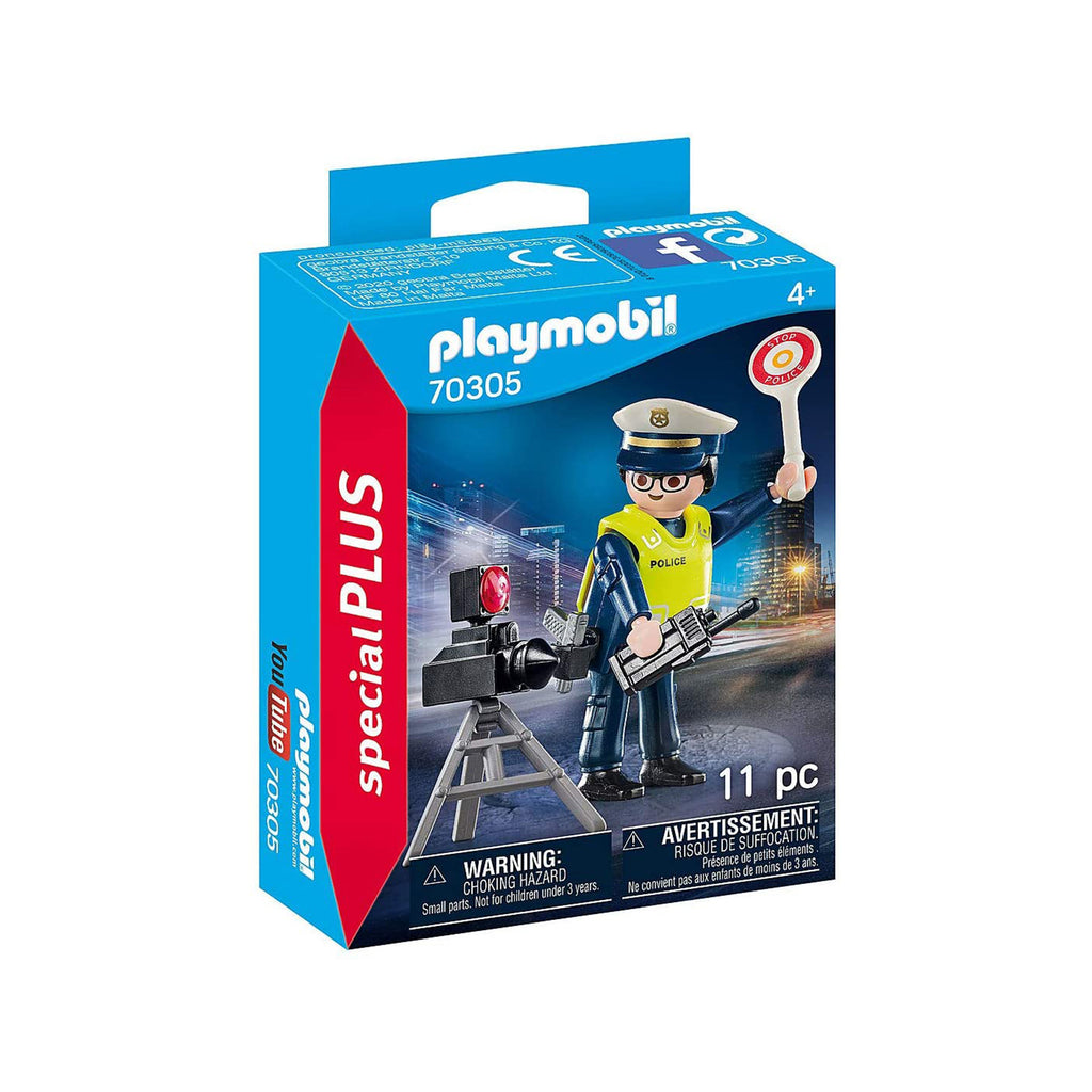 Playmobil Special Plus Police Officer With Speed Trap Building Set 70305
