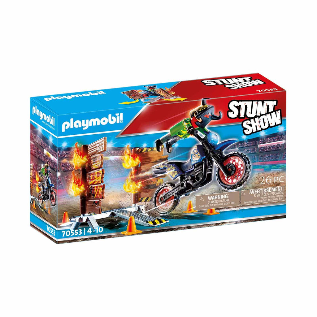 Playmobil Stunt Show Motocross with Fiery Wall 70553 - Radar Toys