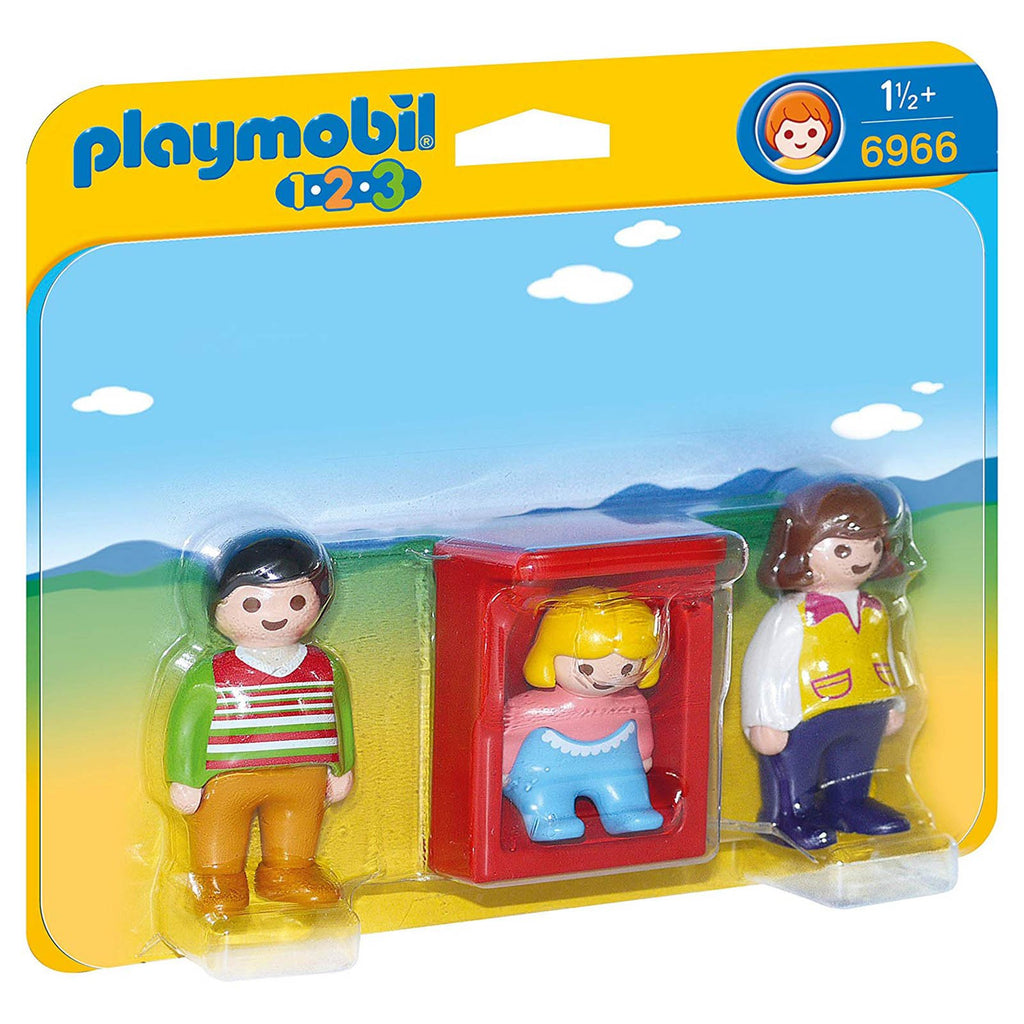 Playmobil 123 Parents With Baby Craddle Building Set 6966 - Radar Toys