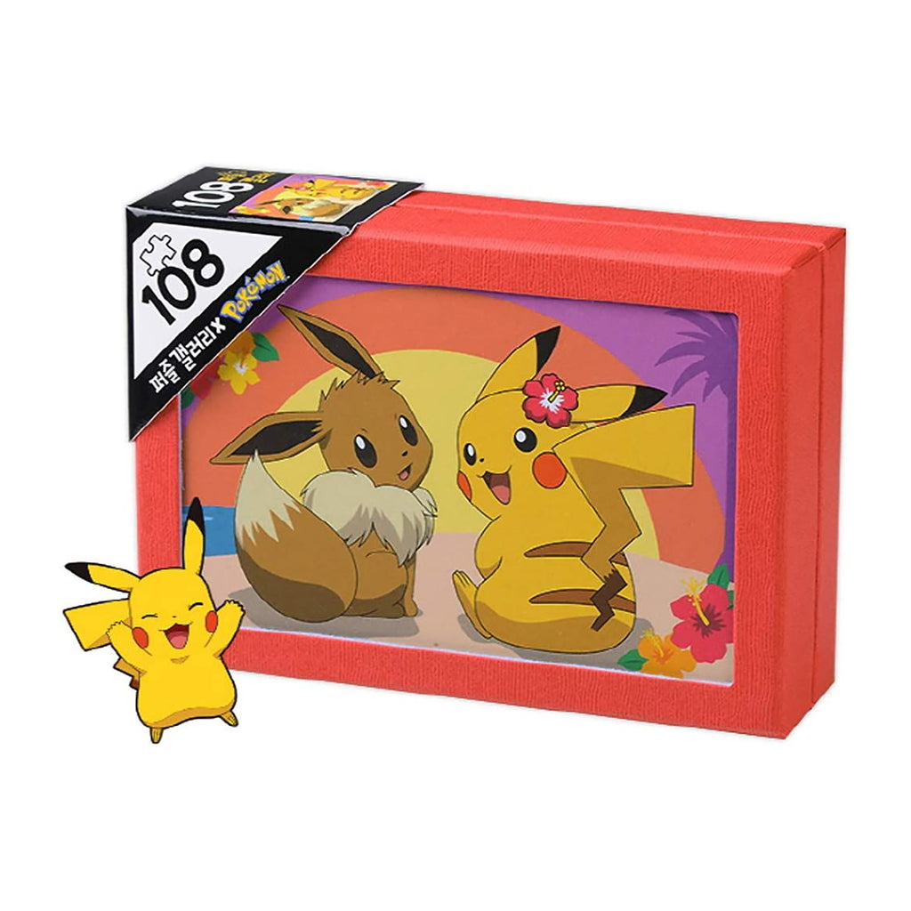Pokemon Aloha Pikachu And Eevee 108 Piece Jigsaw Puzzle