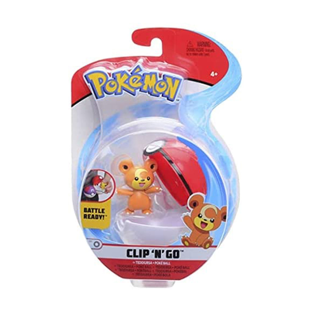 Pokemon Clip 'N' Go Teddiursa And Poke Ball Figure Pack - Radar Toys