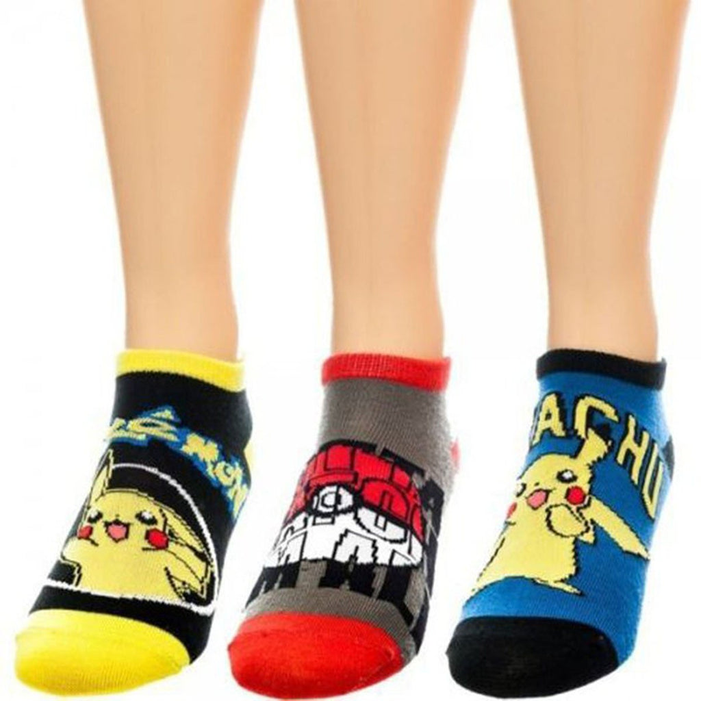 Pokemon Pikachu 3 Pack Ankle Socks