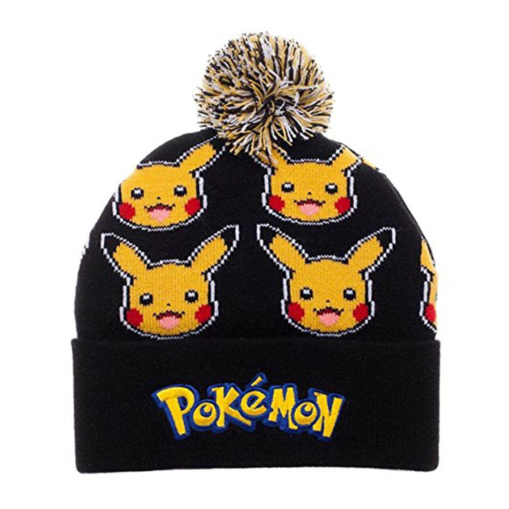 Pokemon Pikachu Face Knit Pom Cap Beanie